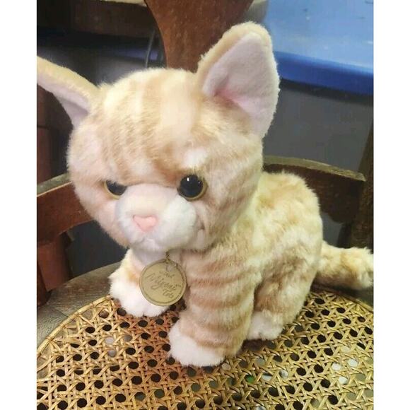 AURORA MIYONI TOTS Orange Tabby Kitten Plush Stuffed Animal Realistic Cat Toy - Picture 1 of 6